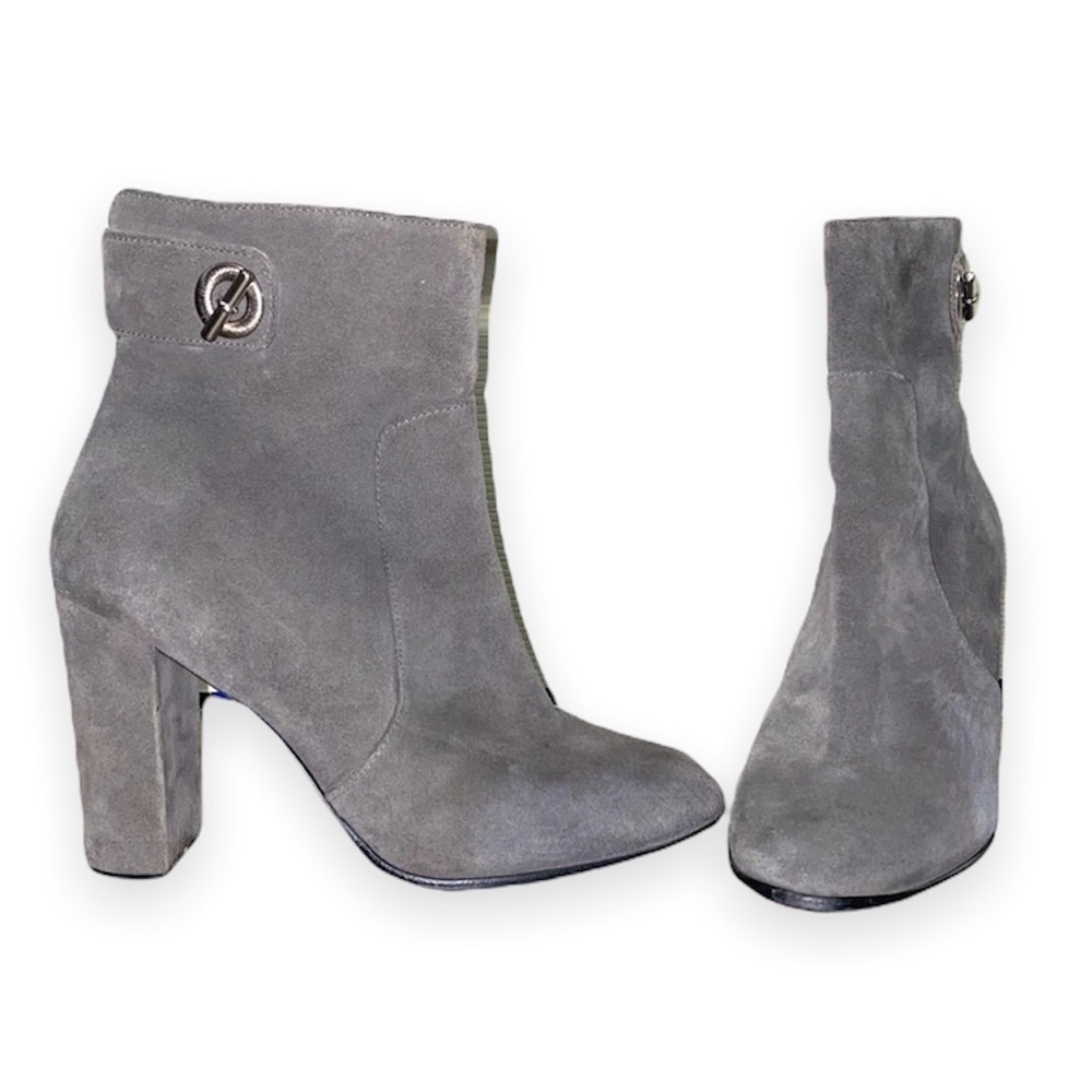 Reiss Suede Block Heel with buckle detail ankle Boots